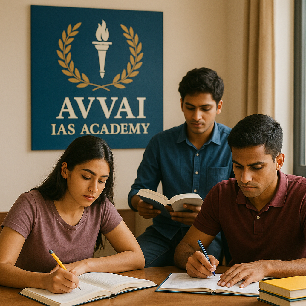 Students studying for civil services